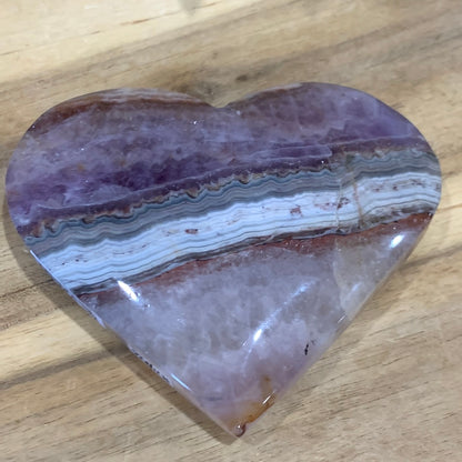 AMETHYST WITH MEXICAN AGATE HEART