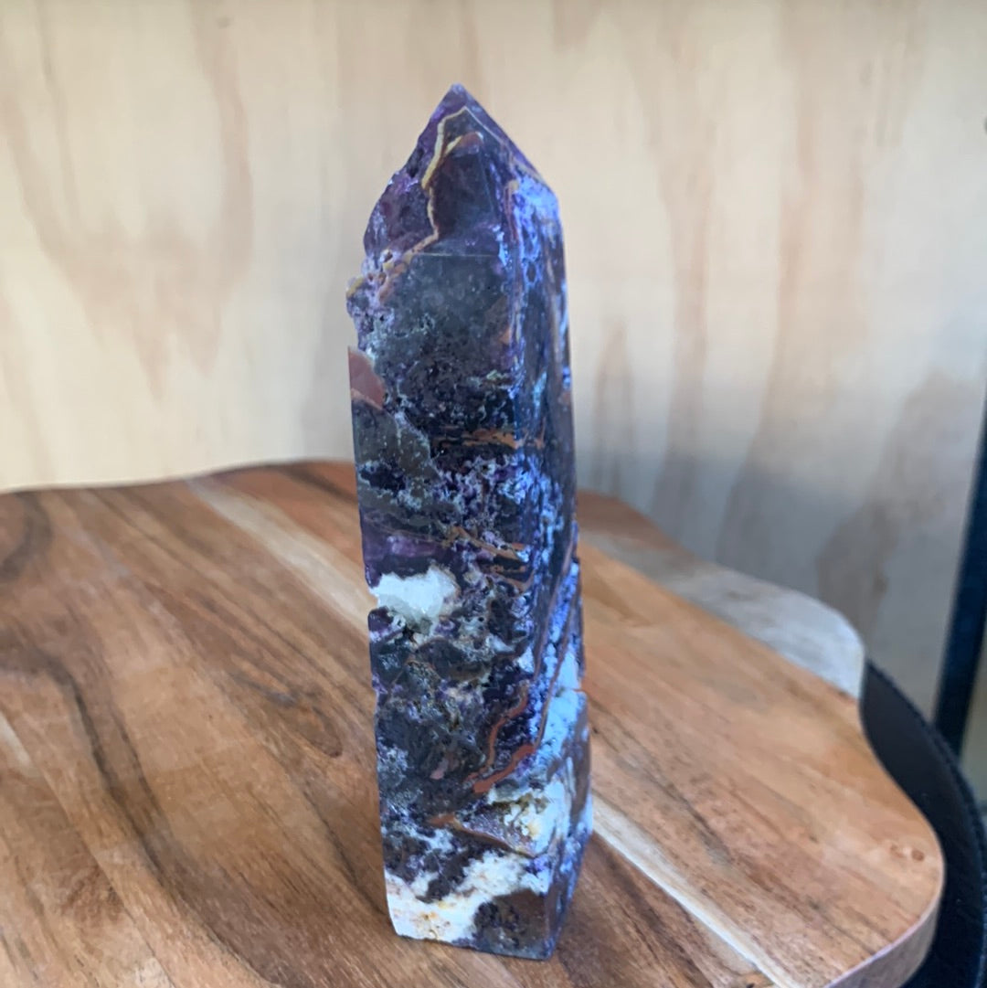 PURPLE MICA & SMOKEY QUARTZ TOWERS