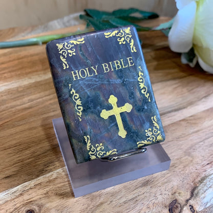 LABRADORITE BIBLE WITH STAND