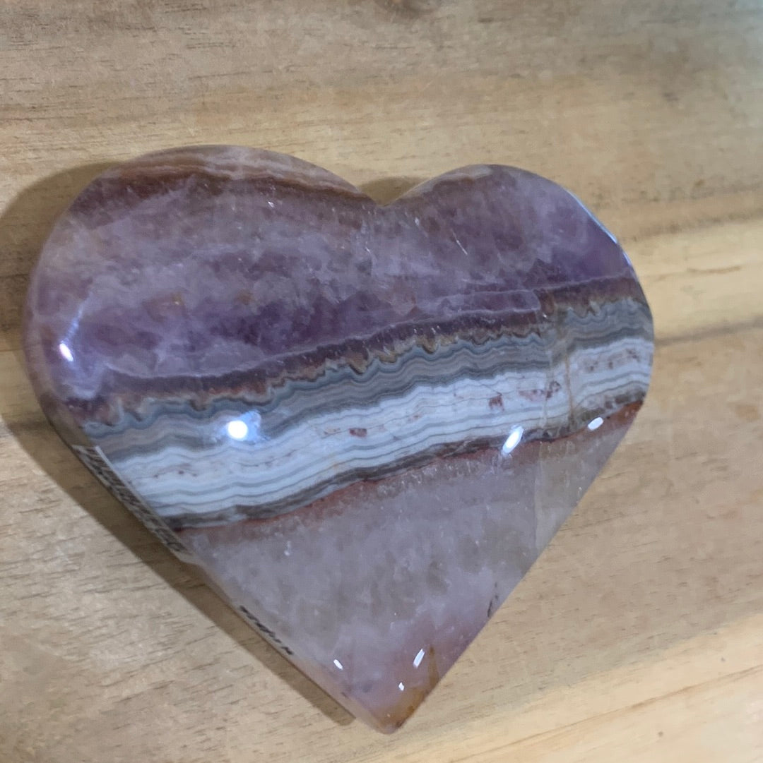 AMETHYST WITH MEXICAN AGATE HEART