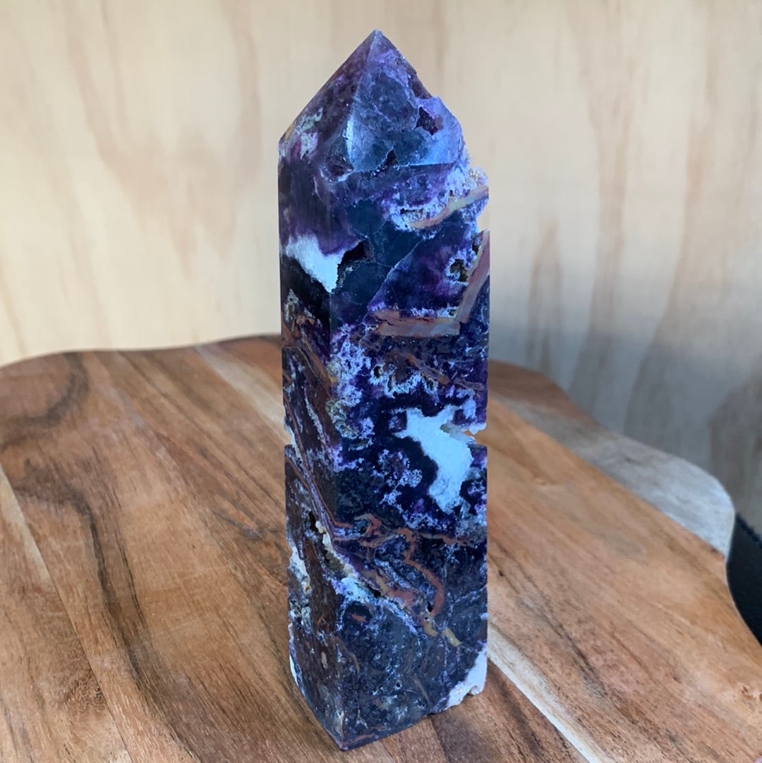 PURPLE MICA & SMOKEY QUARTZ TOWERS