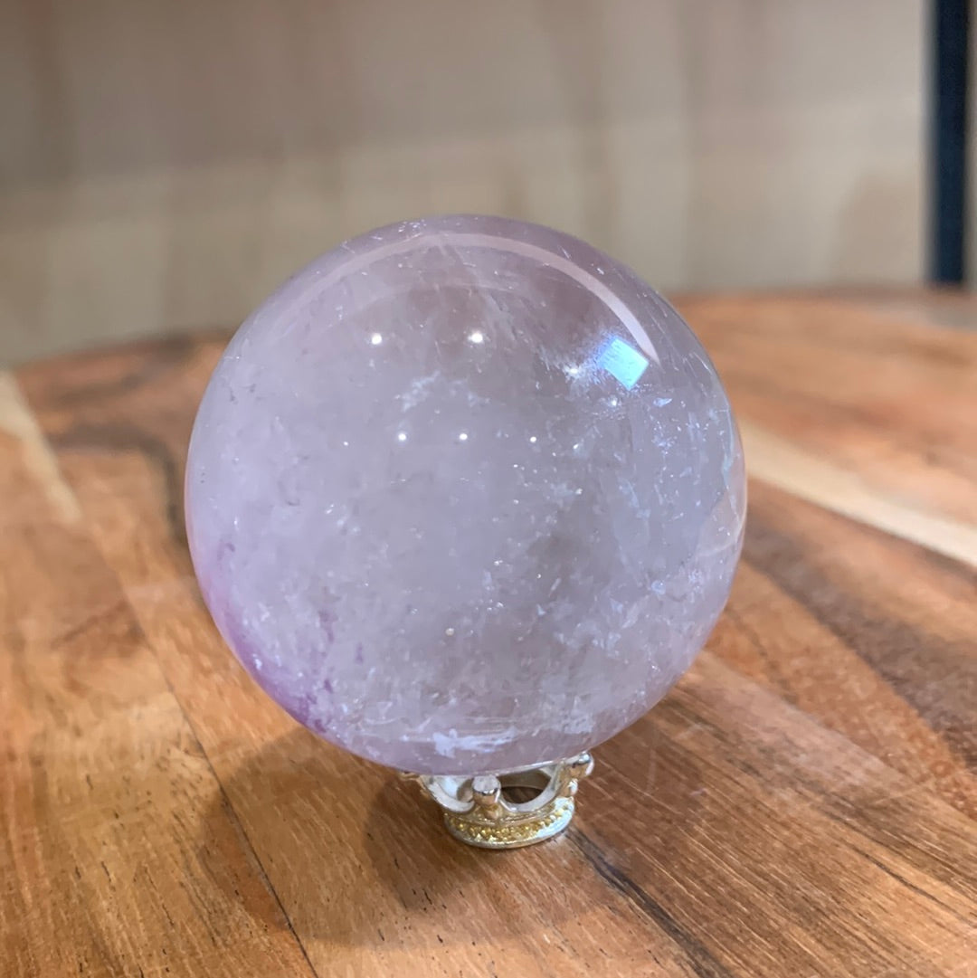 UNIQUE AMETHYST SPHERES WITH CLEAR QUARTZ