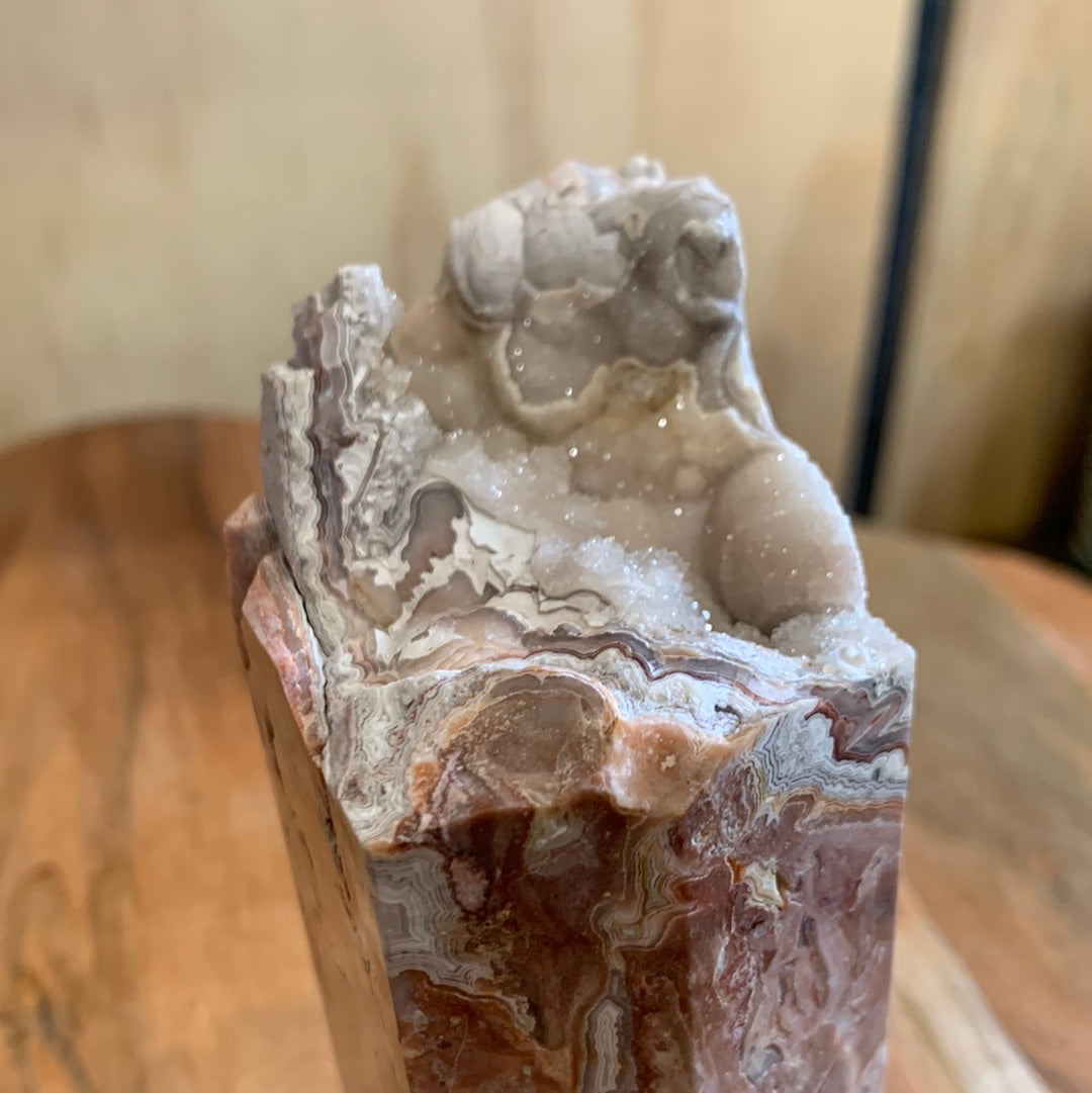 MEXICAN RED AGATE HALF TOWER