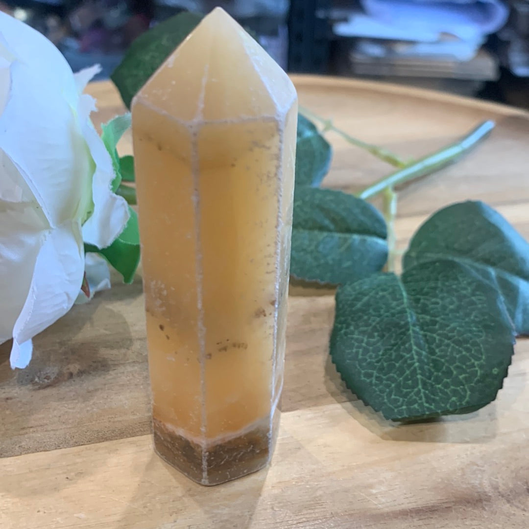 ORANGE CALCITE TOWERS NON POLISHED