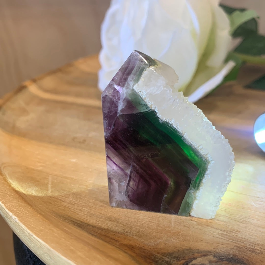 FLUORITE POINTS WITH QUARTZ