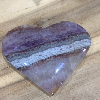 AMETHYST WITH MEXICAN AGATE HEART