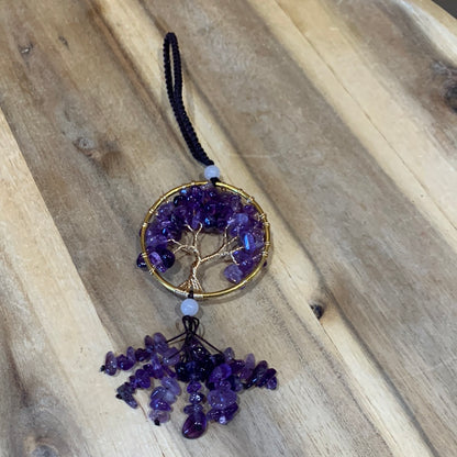 AMETHYST TREE OF LIFE CAR HANGERS