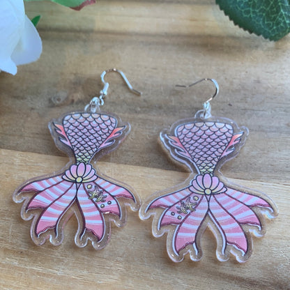 AWESOME ACRYLIC 925 STIRLING HOOK EARRINGS (NON CRYSTAL,)