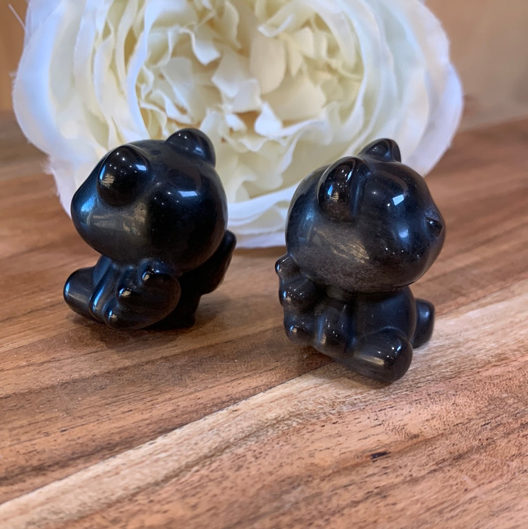 SILVER OBSIDIAN TEDDY BEARS SUPER CUTE!!!