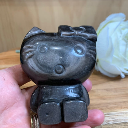 SILVER OBSIDIAN HELLO KITTY (LARGE)