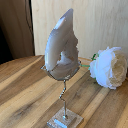 DRUUZY AGATE MOON (on silver coloured stand)