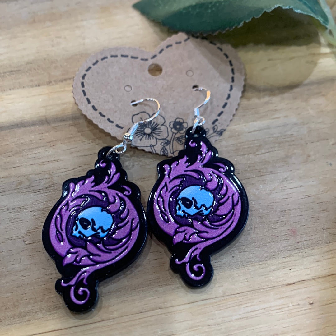 AWESOME ACRYLIC 925 STIRLING HOOK EARRINGS (NON CRYSTAL,)
