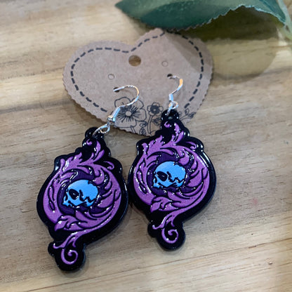 AWESOME ACRYLIC 925 STIRLING HOOK EARRINGS (NON CRYSTAL,)