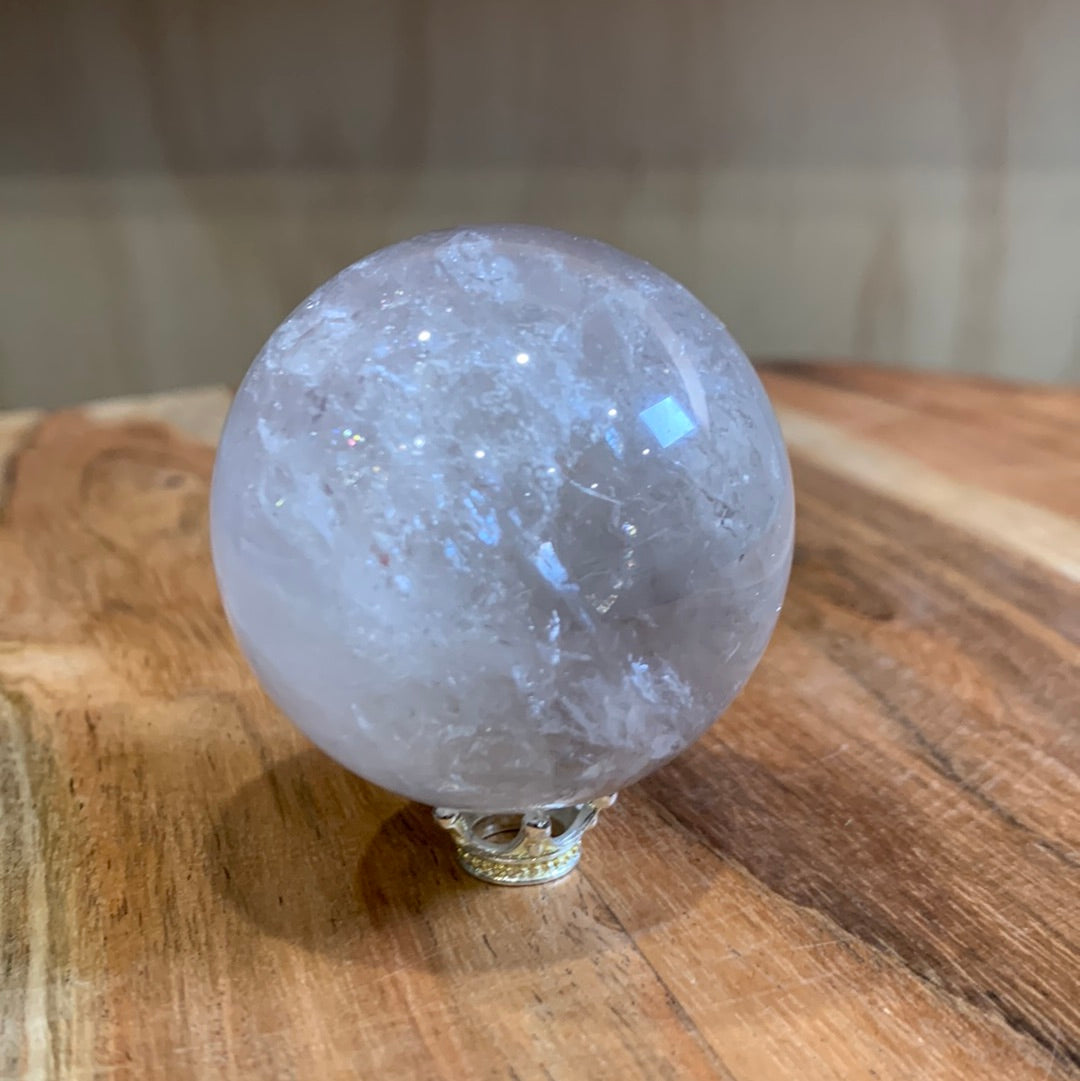 UNIQUE AMETHYST SPHERES WITH CLEAR QUARTZ