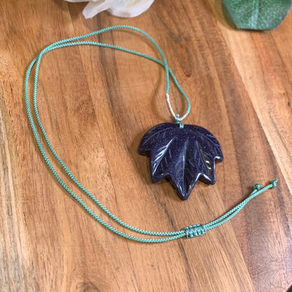 BLUE SANDSTONE LEAF PENDANT