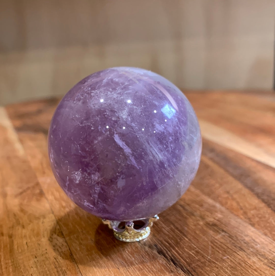 UNIQUE AMETHYST SPHERES WITH CLEAR QUARTZ