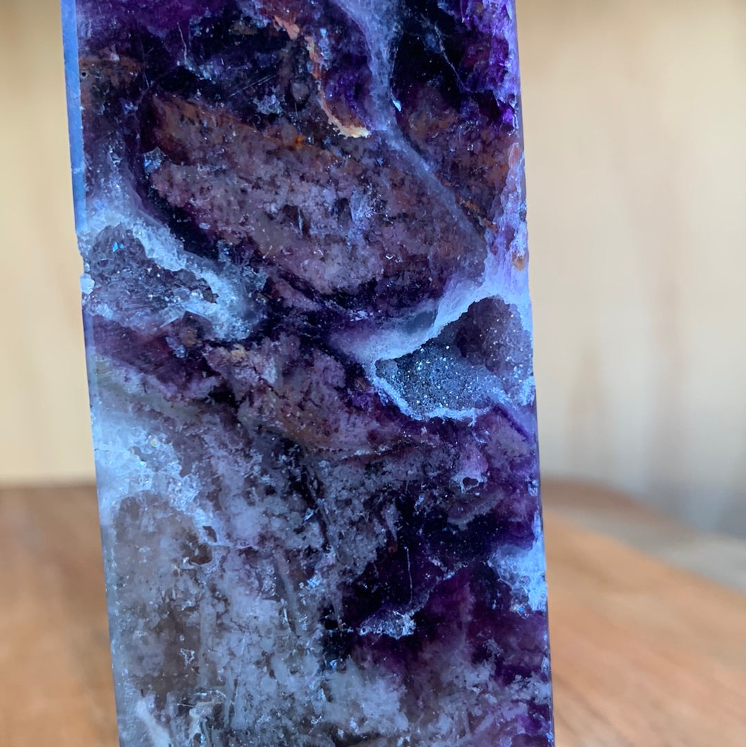 PURPLE MICA & SMOKEY QUARTZ TOWERS