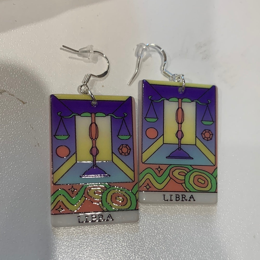 AWESOME ACRYLIC 925 STIRLING HOOK EARRINGS (NON CRYSTAL,)
