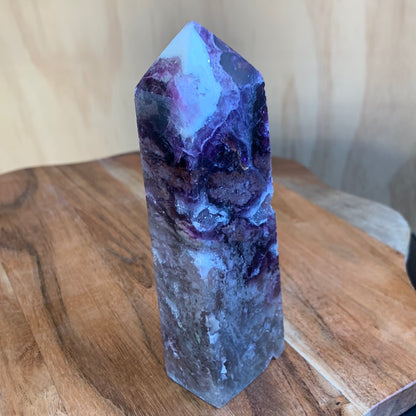 PURPLE MICA & SMOKEY QUARTZ TOWERS