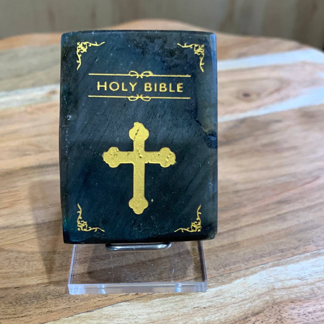 LABRADORITE HOLY BIBLES WITH STAND