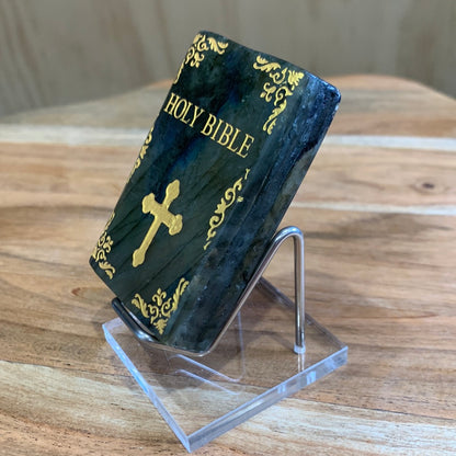 LABRADORITE HOLY BIBLES WITH STAND