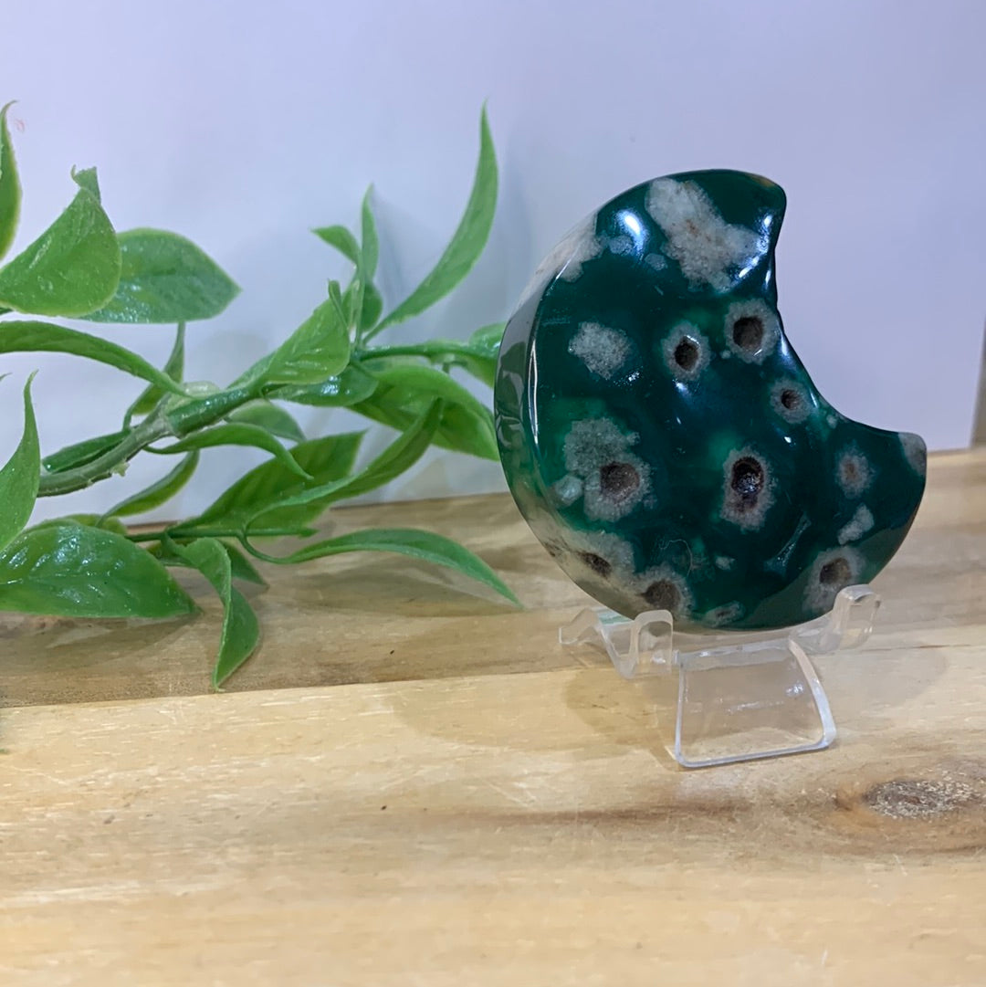 GREEN FLOWER AGATE MOON