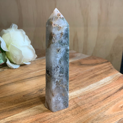 OCEAN JASPER WITH QUARTZ TOWER