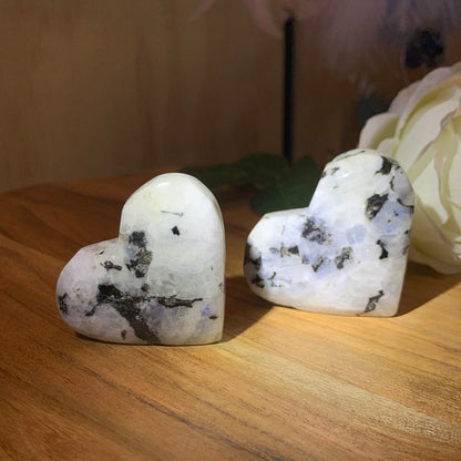 RAINBOW MOONSTONE HEARTS