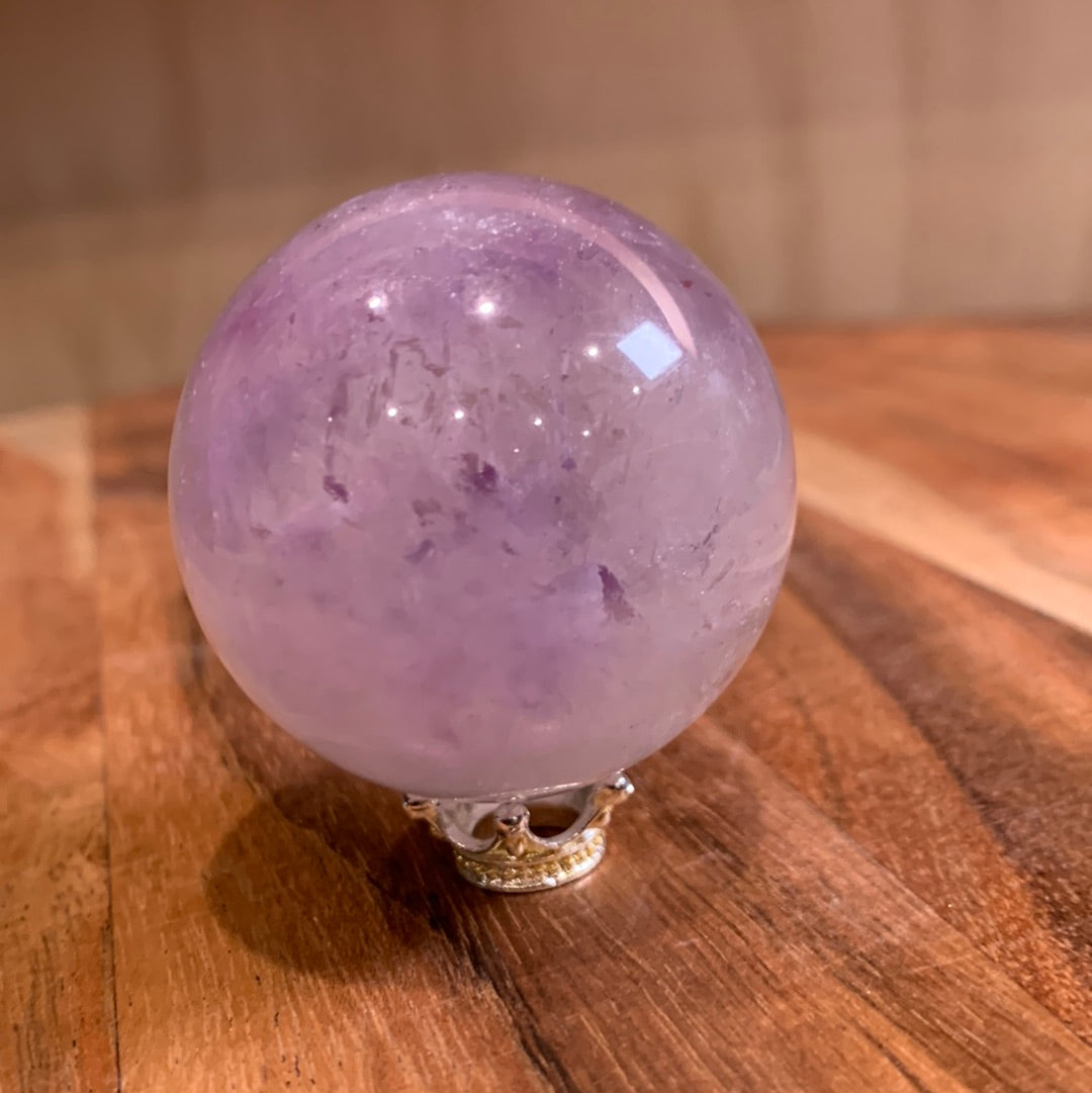 UNIQUE AMETHYST SPHERES WITH CLEAR QUARTZ