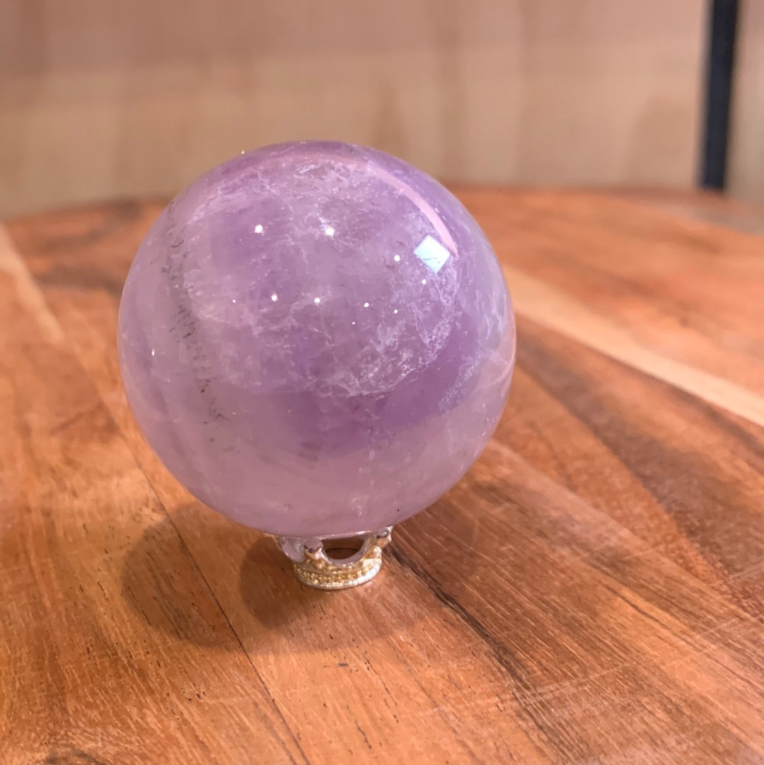 UNIQUE AMETHYST SPHERES WITH CLEAR QUARTZ