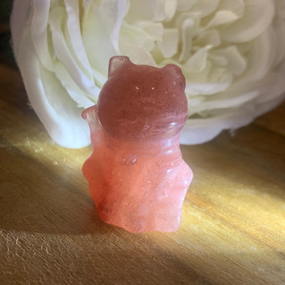 STRAWBERRY QUARTZ  MONEY CAT