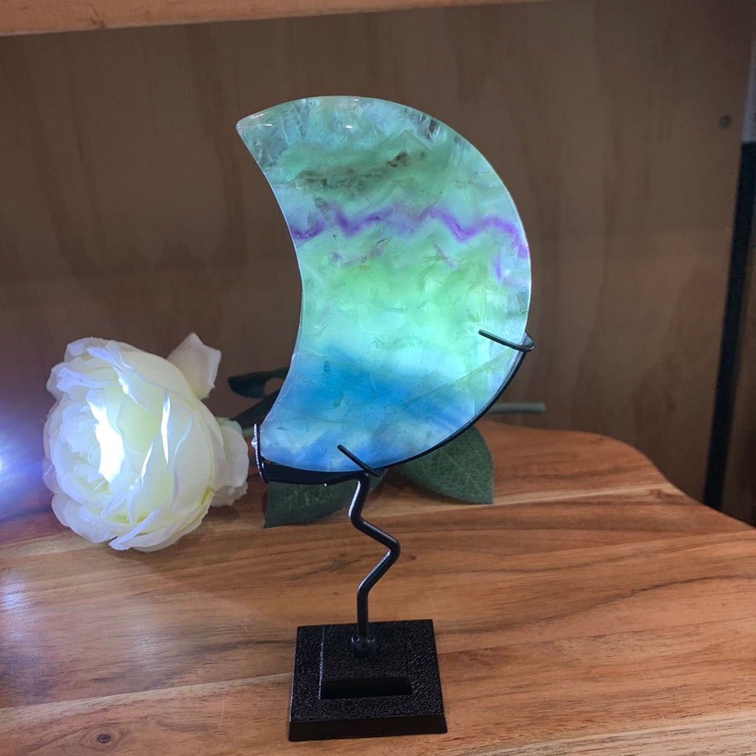 SNOWFLAKE FLUORITE MOONS