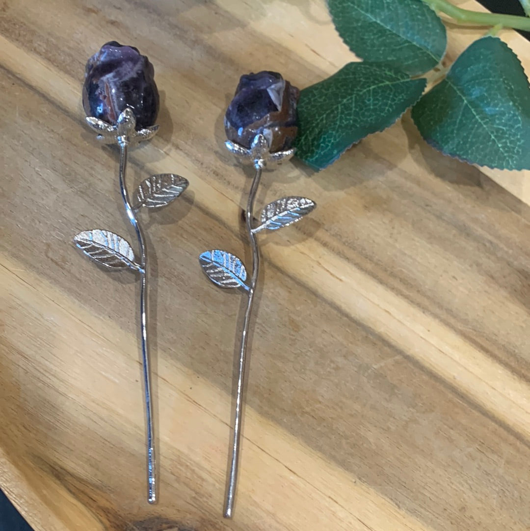 STEMMED CRYSTAL ROSES