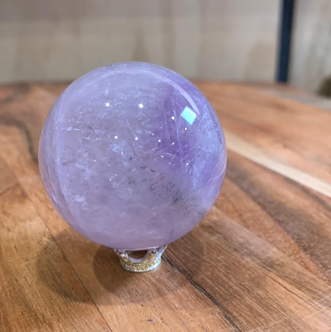 UNIQUE AMETHYST SPHERES WITH CLEAR QUARTZ