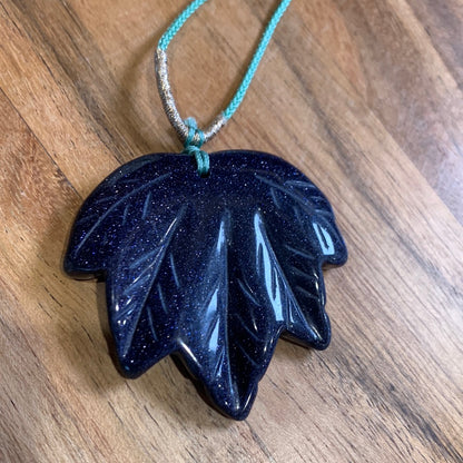 BLUE SANDSTONE LEAF PENDANT