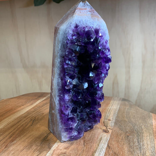 UNIQUE DARK PURPLE AMETHYST TOWER SPECIMEN