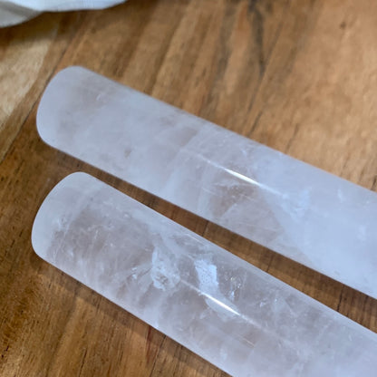 ROSE QUARTZ & CLEAR QUARTZ RODS