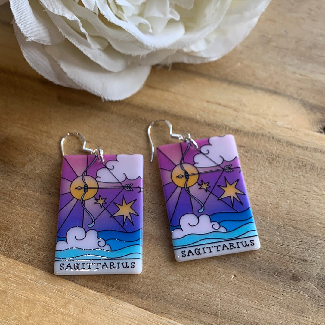 AWESOME ACRYLIC 925 STIRLING HOOK EARRINGS (NON CRYSTAL,)