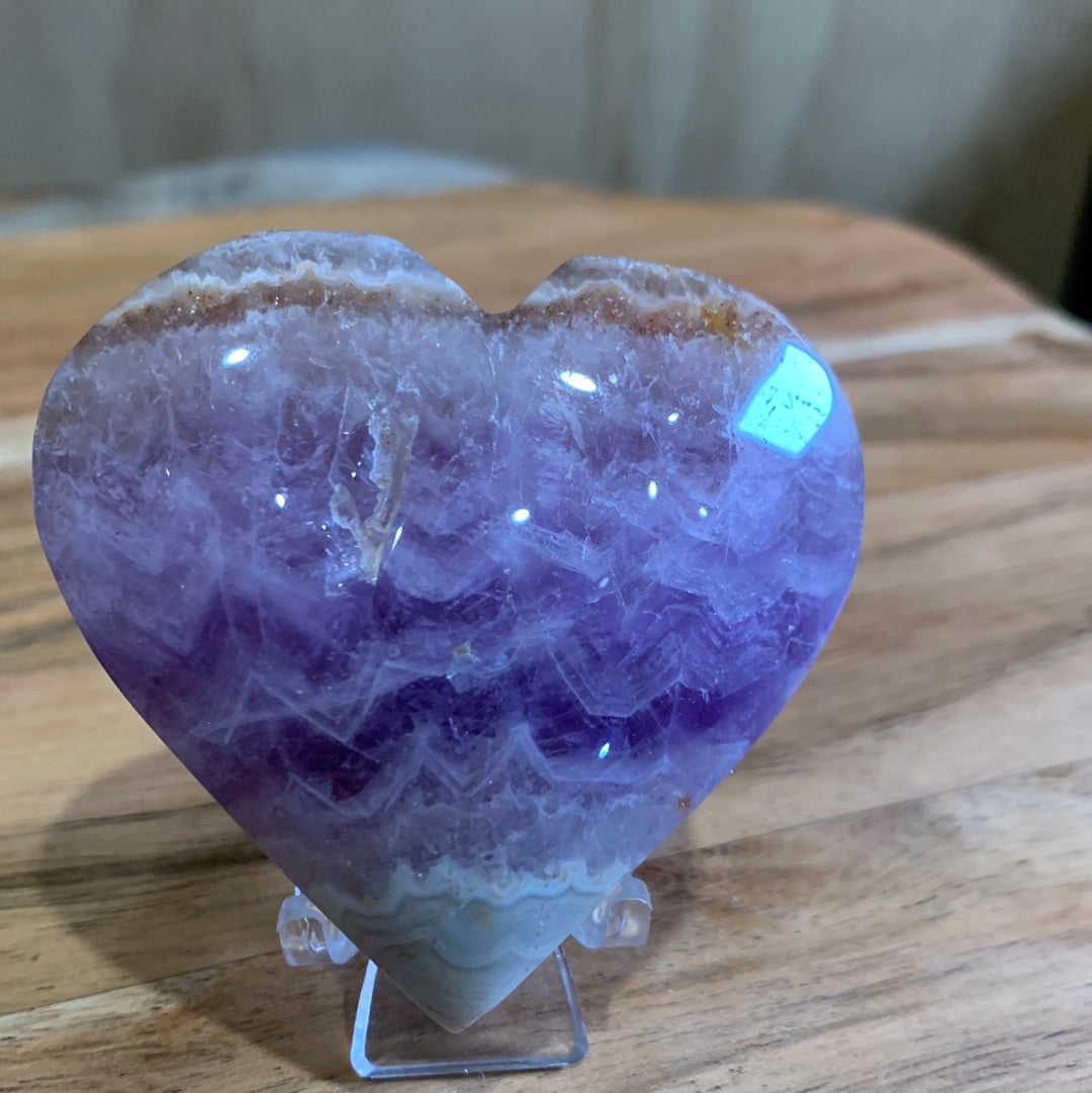 AMETHYST WITH MEXICAN AGATE HEARTS