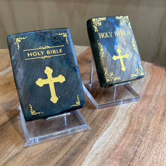 LABRADORITE HOLY BIBLES WITH STAND