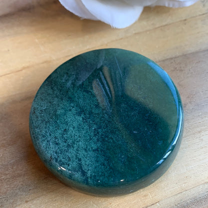 MOSS AGATE FLAT BOWL