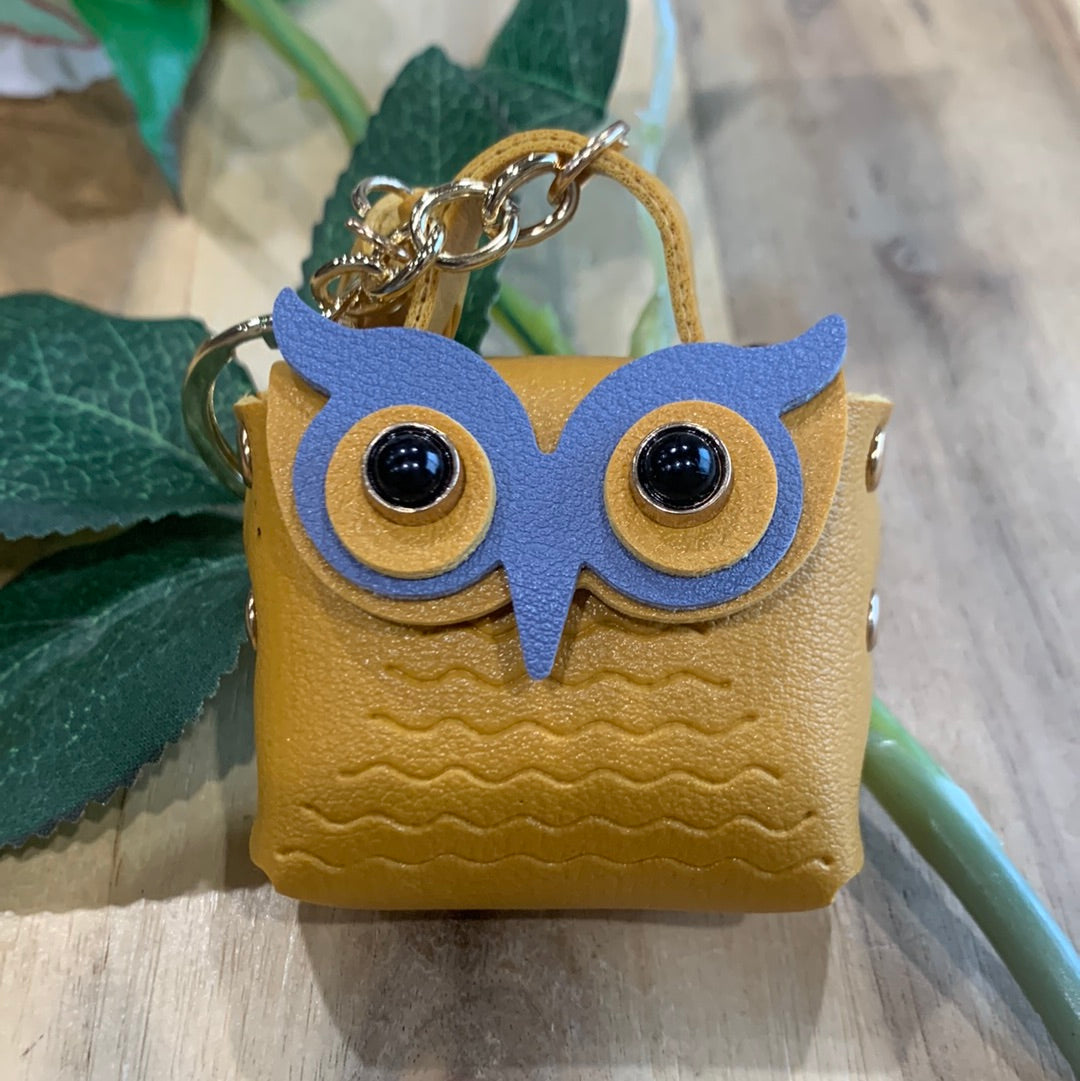 CUTE LEATHER OWL BAG KEYRINGS