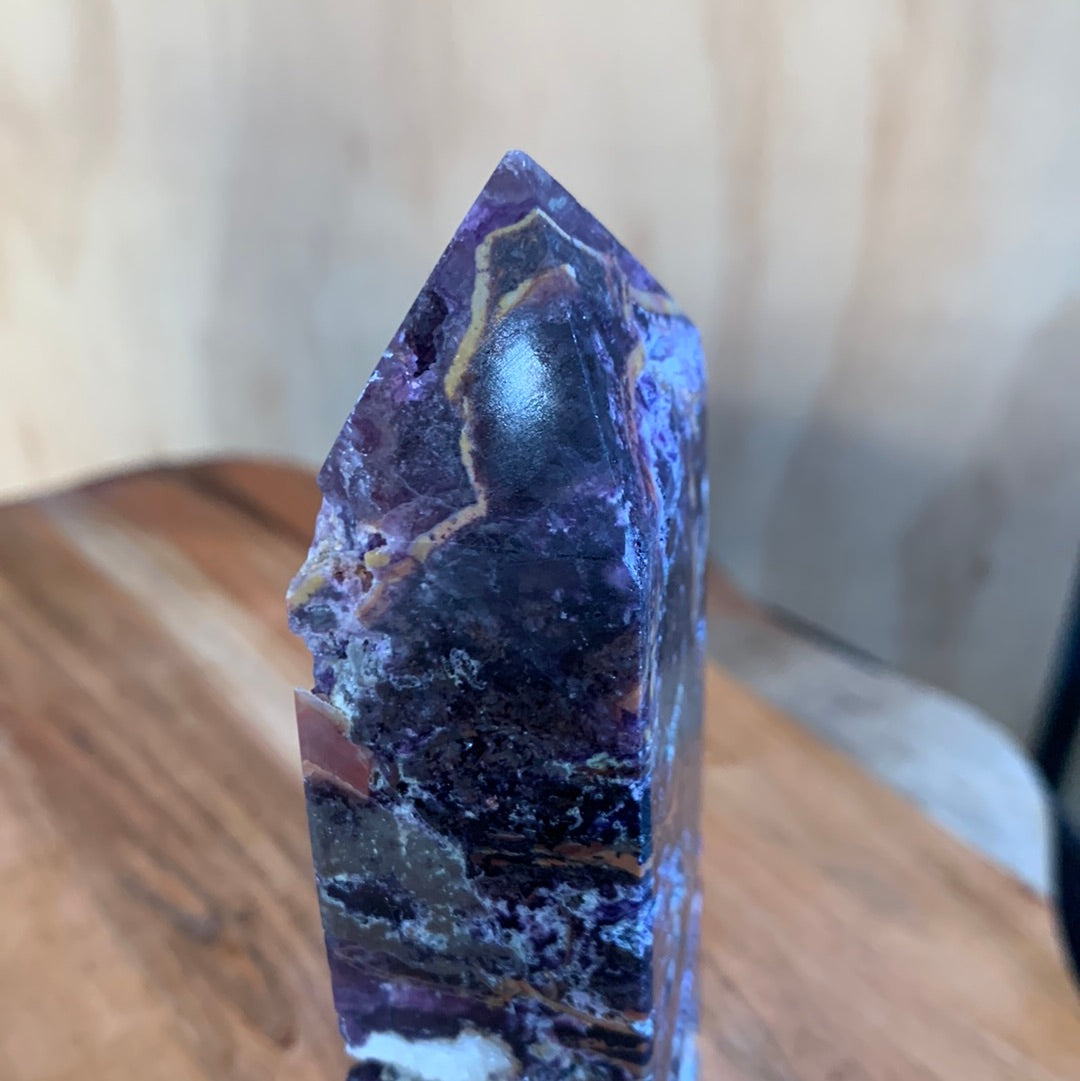PURPLE MICA & SMOKEY QUARTZ TOWERS