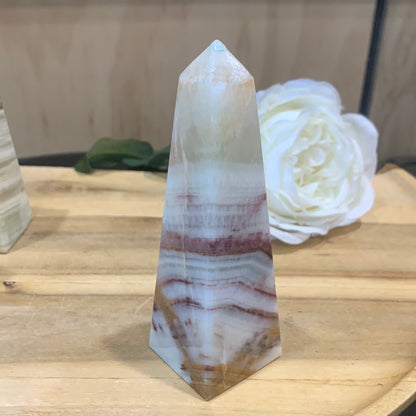 GREEN BANDED ONYX TOWERS