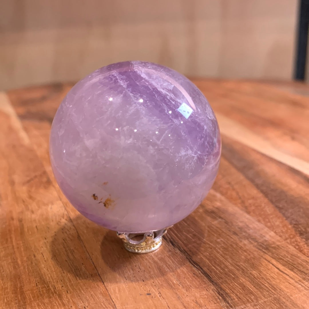UNIQUE AMETHYST SPHERES WITH CLEAR QUARTZ