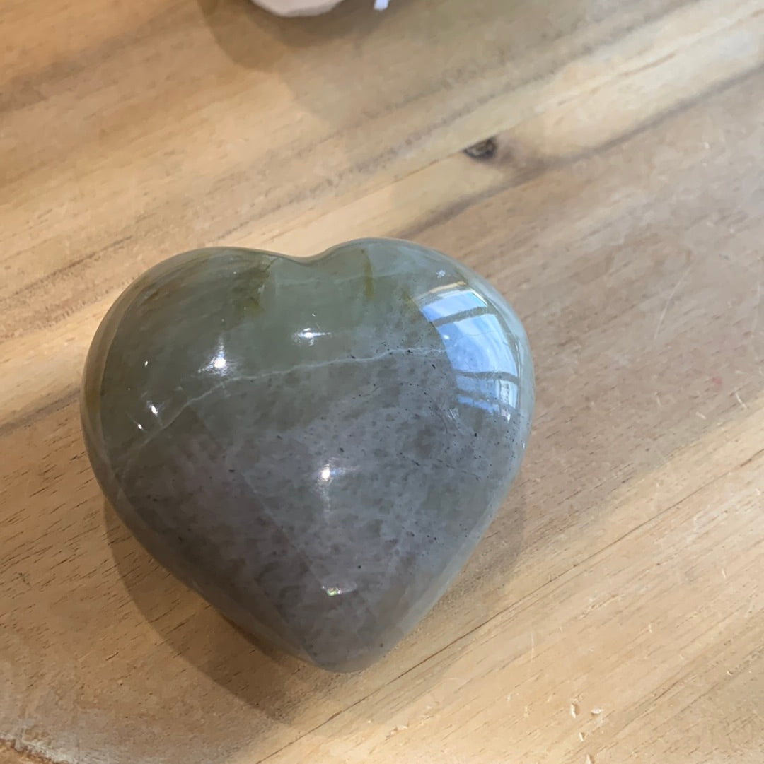 GREEN MOONSTONE HEART