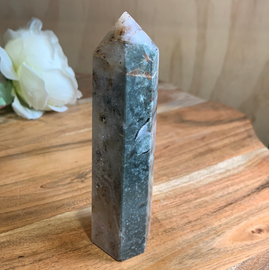OCEAN JASPER WITH QUARTZ TOWER