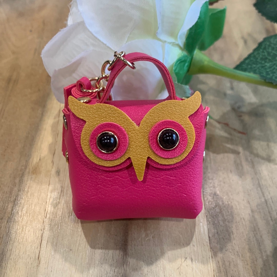 CUTE LEATHER OWL BAG KEYRINGS