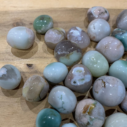 GREEN FLOWER AGATE TUMBLES