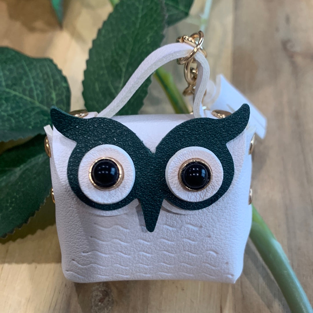 CUTE LEATHER OWL BAG KEYRINGS